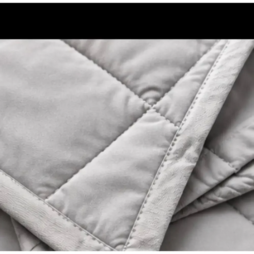 Gray Quilted Oversized Throw Blanket – 60” x 70”